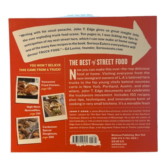 BOOK The Truck Food Cookbook 150 Recipes by John T. Edge New Condition - Picture 3 of 7